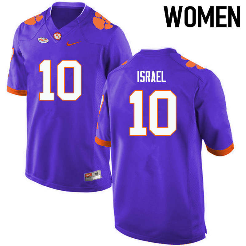 Women Clemson Tigers #10 Tucker Israel College Football Jerseys-Purple - Click Image to Close